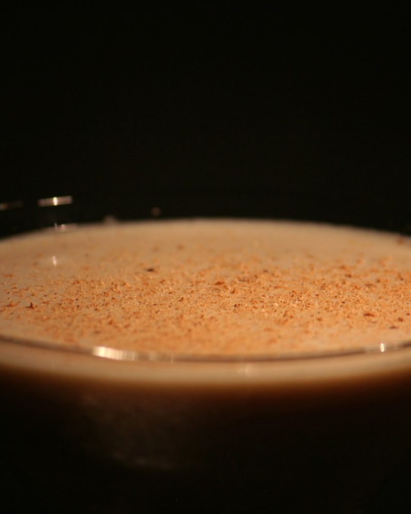 Velvet Fog — Aged rum, cream sherry, and fresh nutmeg — the dessert-adjacent pour we keep on the list all year, not just in the cold months.